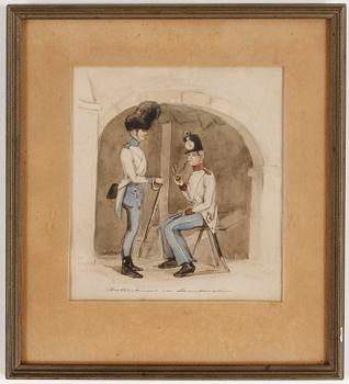 FRITZ VON DARDEL, tillskrivna, 3 st, akvareller, osignerade.