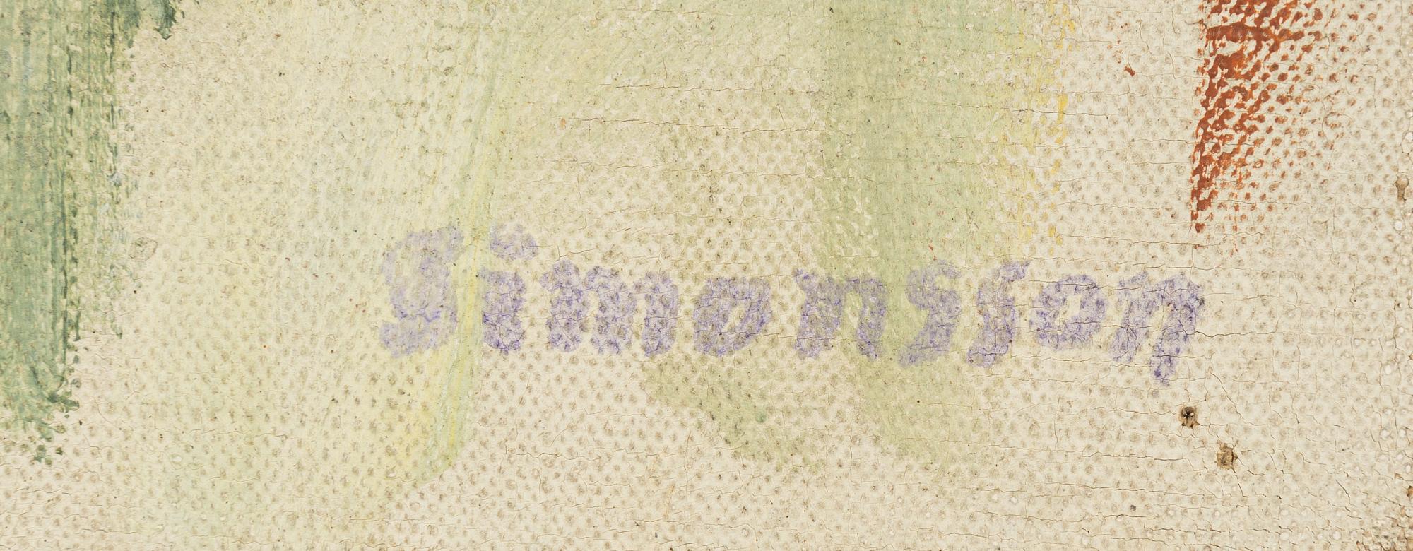 Birger Simonsson, oil on canvas, stamped signature.