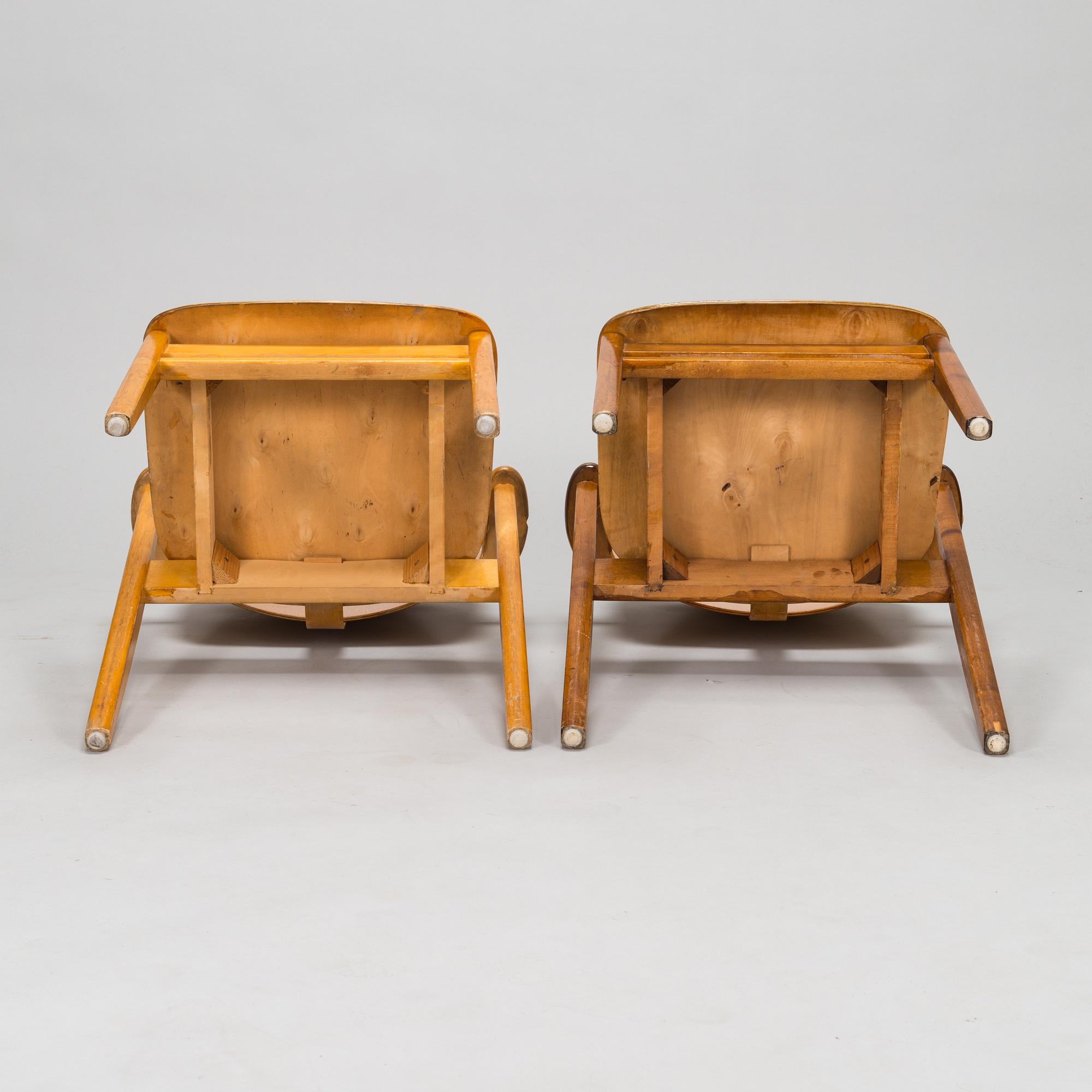 Ilmari Tapiovaara, four late 1940's 'Domus' chairs for Keravan Puutoellisuus, Finland.