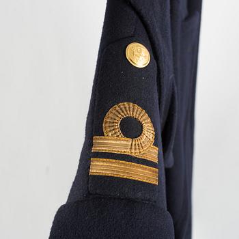 A Swedish three piece naval uniform for lieutenant, 20th cnetury.