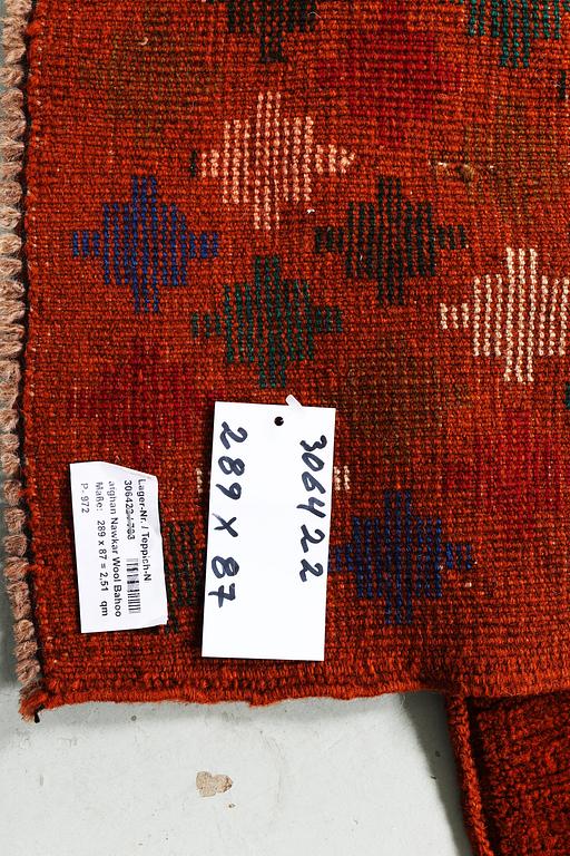A runner carpet, Afghan, ca 289 x 87 cm.