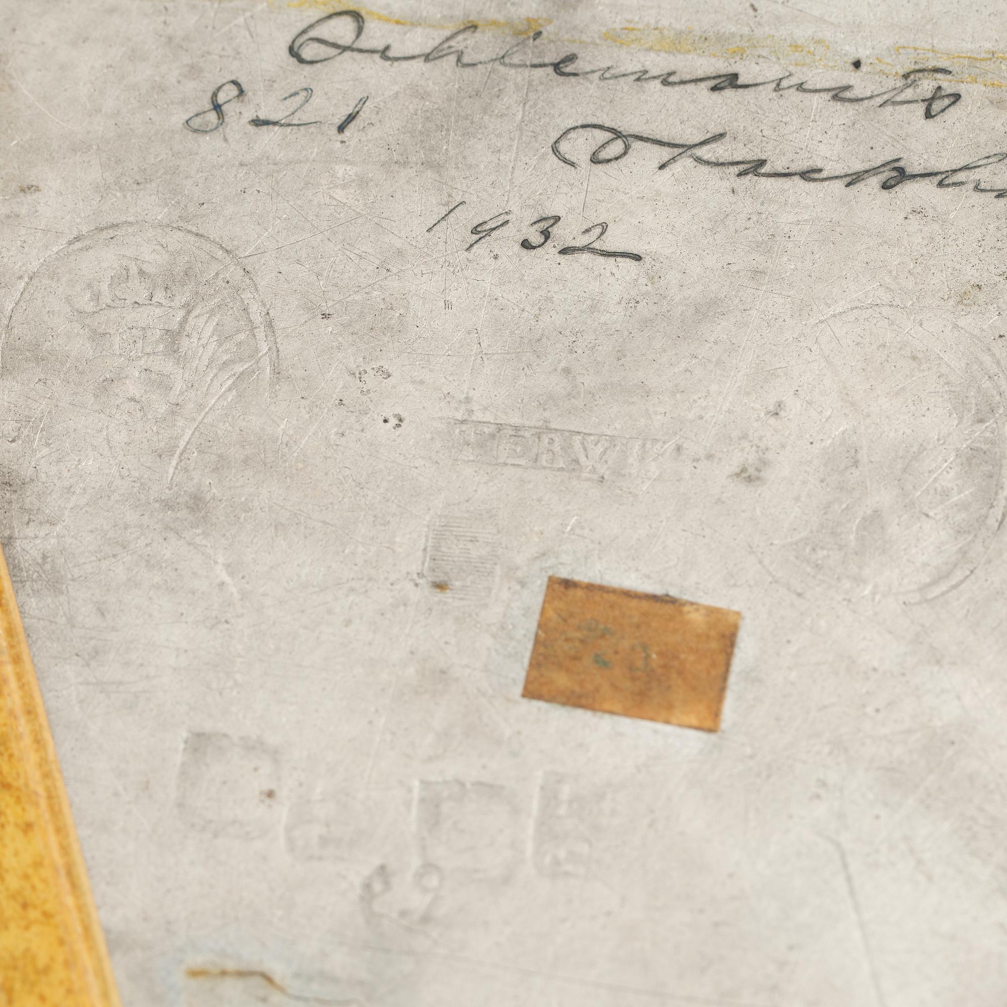 A set of three Swedish pewter dishes, including Johan Brun, Västervik 1787.