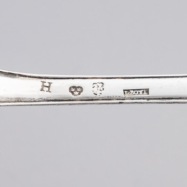 A Swedish silver soup ladel, mark of Lars Boye, Stockholm 1766.