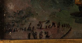 OIDENTIFIERAD kONSTNÄR, olja på duk, otydligt signerad möjligen Pierson och daterad 1862.