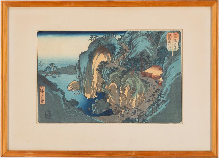 UTAGAWA HIROSHIGE (1797-1858), efter, färgträsnitt. Japan, tidigt 1900-tal.