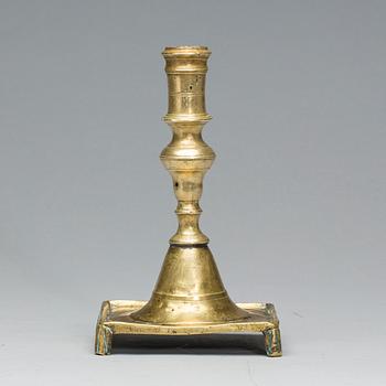 LJUSSTAKE, mässing, 1700-tal.
