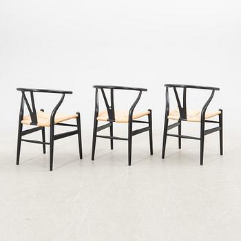 Hans J. Wegner, stolar, 6 st, "Y-stolen" modell CH-24, Carl Hansen & Søn, Danmark. 2000-tal.