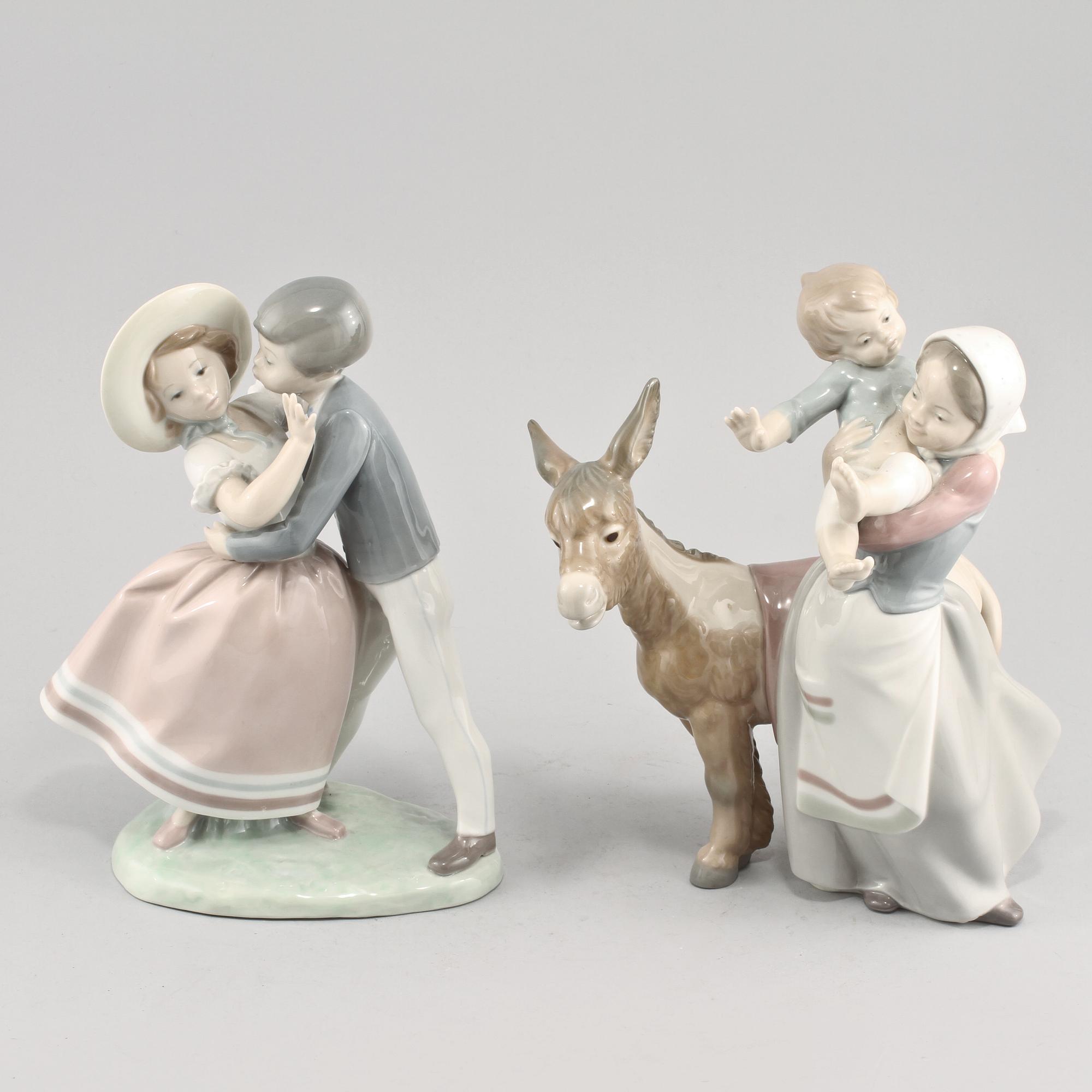 FIGURINER, 2 st, porslin, Lladro, Spanien, 1900-tal.