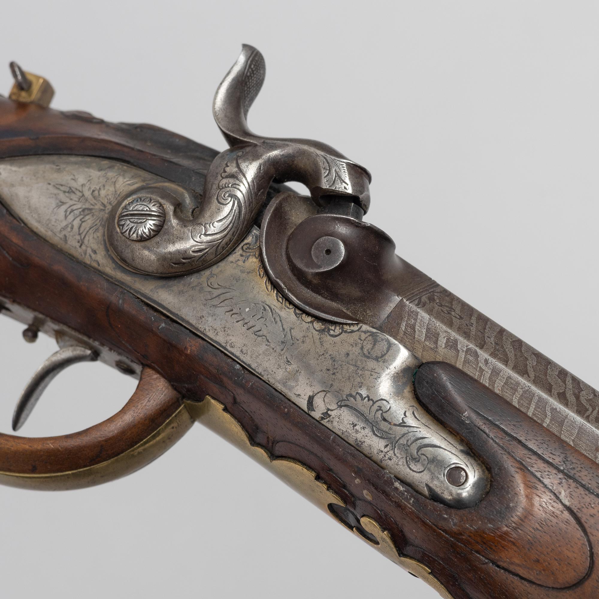 Slagslåsstudsare ändrad från flintlås,  Franz Steskal,  Österrike, 1700-talets slut.