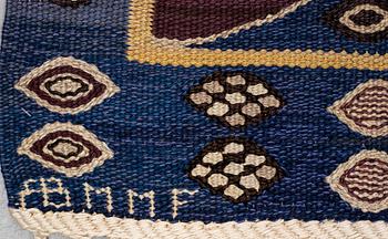 Barbro Nilsson, a carpet, "Snäckorna", flat weave, ca 312-313,5 x 200-204,5 cm, signed AB MMF BN.