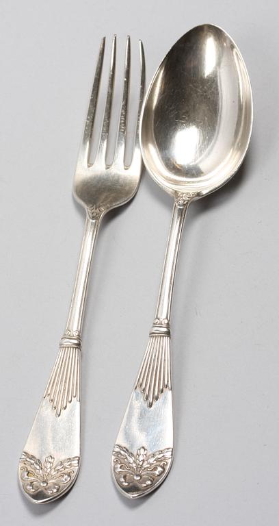 PARTI SILVER, 4 delar, bl a CG Hallberg samt CFN, 1840.