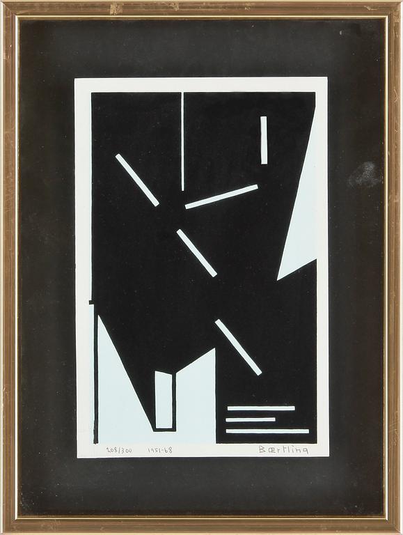 OLLE BAERTLING, färgserigrafi. Signerad och daterad 1967-68. Numrerad 208/300.