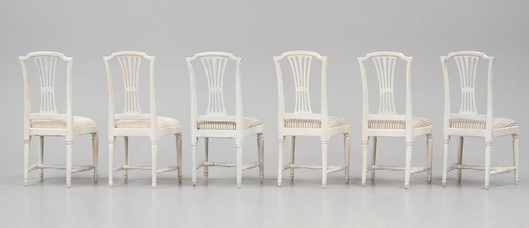 Stolar, 12 stycken, av Johan Hammarström (mästare 1794-1812), Ephraim Ståhl (mästare 1794-1820), Gustavianska.