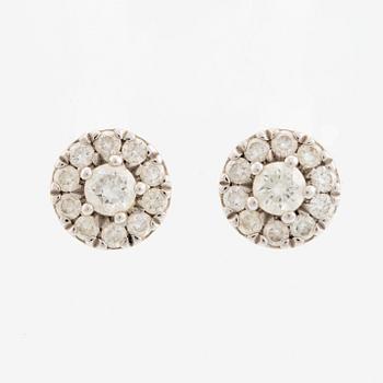 Brilliant cut diamond earrings.