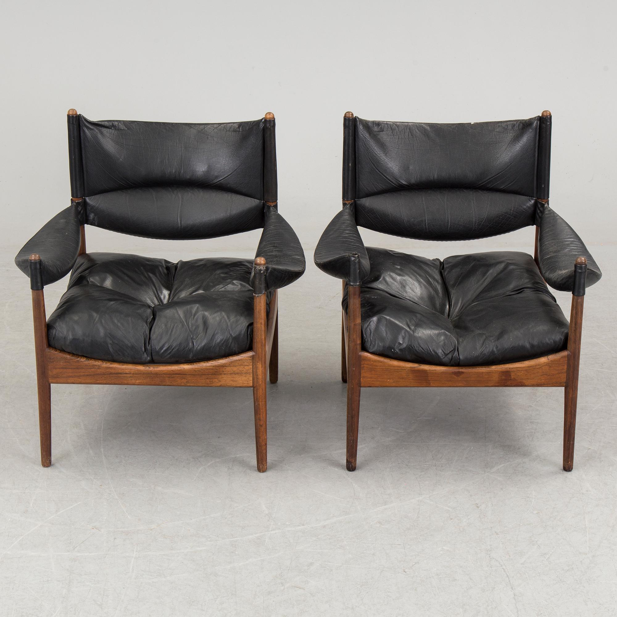 A pair of 'Modus' easy chairs by Kristian Solmer Vedel, Søren Willadsen, Denmark, 1960s.