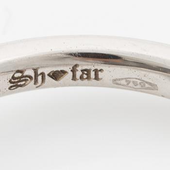 Ring 18K white gold set with a brilliant-cut diamond, accompanied by an IGI report.