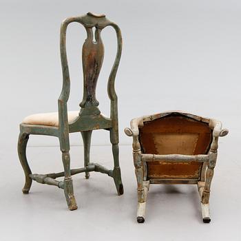 STOLAR, 1 par, rokoko, 1700-tal, Stockholmsarbeten.