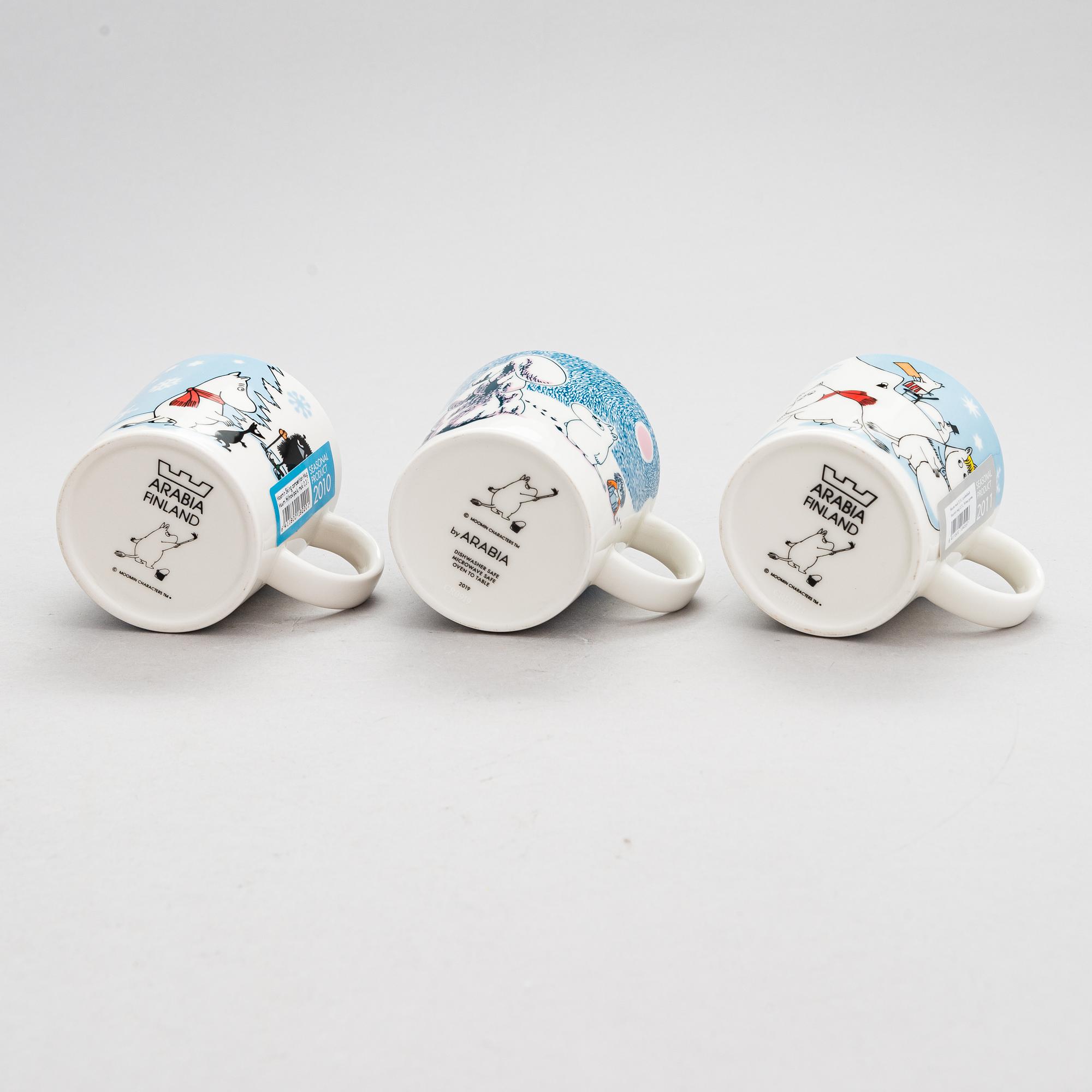 A 6-piece set of Seasonal Moomin mugs, vitro porcelain, Moomin Characters, Arabia.