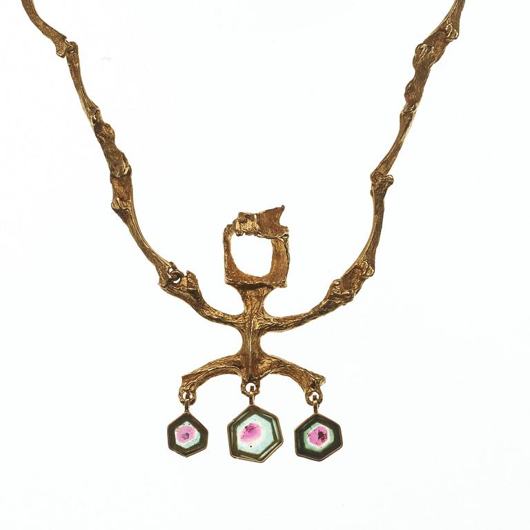 Björn Weckström, A Björn Weckström 18 k gold collier, Lapponia, Finand.