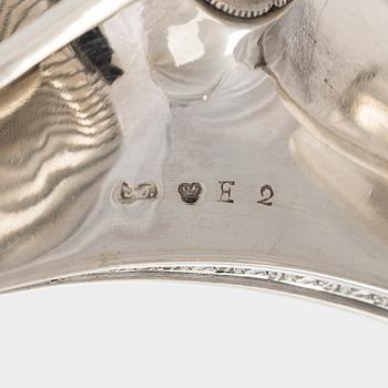 A lidded silver sugar bowl, maker's mark of Johan Imberg, Oulu, Finland 1838.