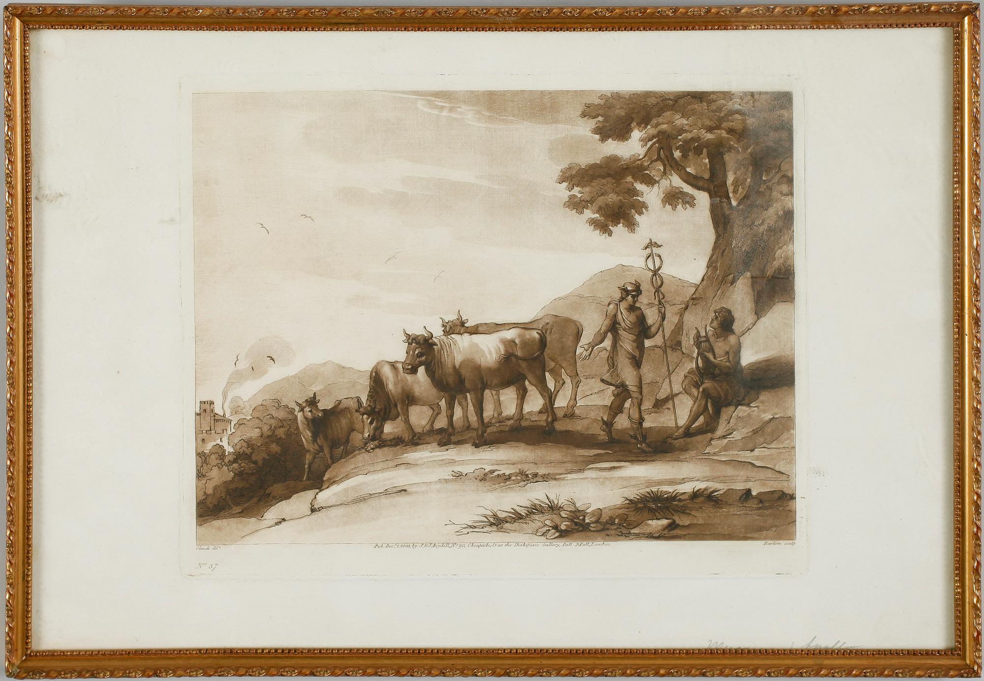 CLAUDE LORRAIN, 4 st, efter, 1800-tal.