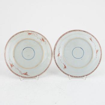 A set of six imari verte dishes, Qing dynasty, Kangxi (1662-1722).