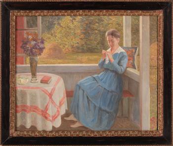 OKÄND KONSTNÄR, olja på duk, ej signerad, omkring 1900.