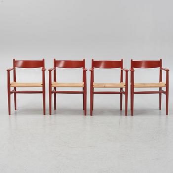 A set of  four "CH37" armchairs by Hans J Wegner for Carl Hansen & Søn, Denmark.
