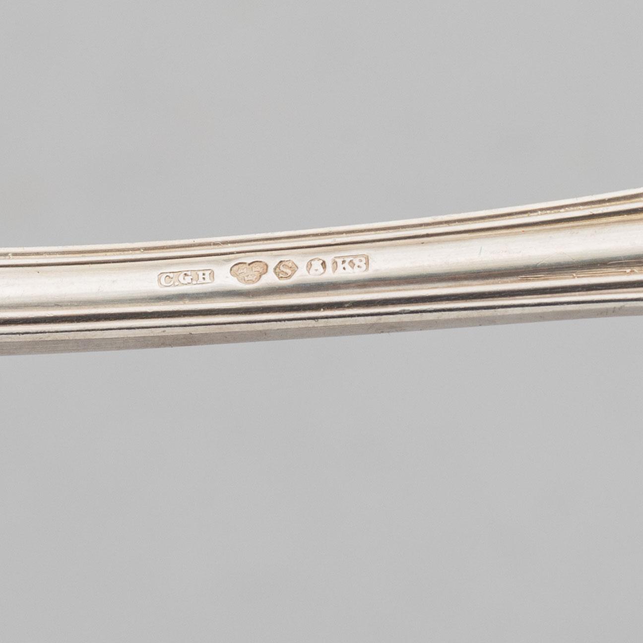 A set of 38 Swedish silver cutlery parts, model 'Olga', including CG Hallberg, Stockholm 1936.