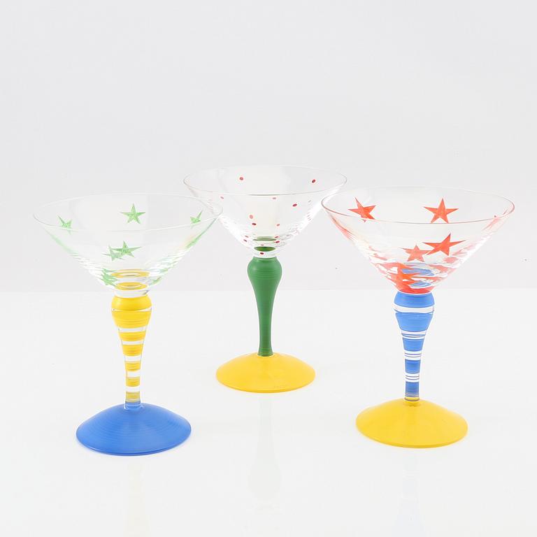 Anne Nilsson, servis 13 st  "Clown" signerade, Orrefors sent 1900-tal.