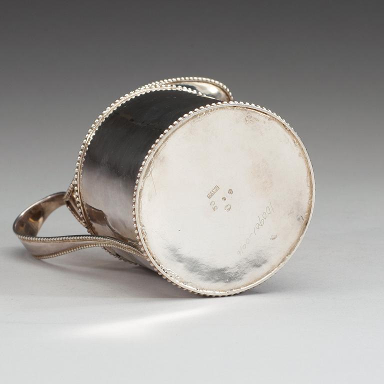 A Swedish 18th century parcel-gilt cream-jug, makers mark of Stephan Westerstråhle, Stockholm 1796.