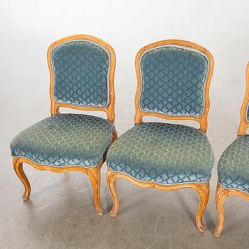 A set of four Louis XV chairs.