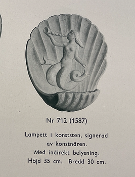 Erling Valldeby, vägglampa, modell 712, Bjerkås, Göteborg, 1940-tal.