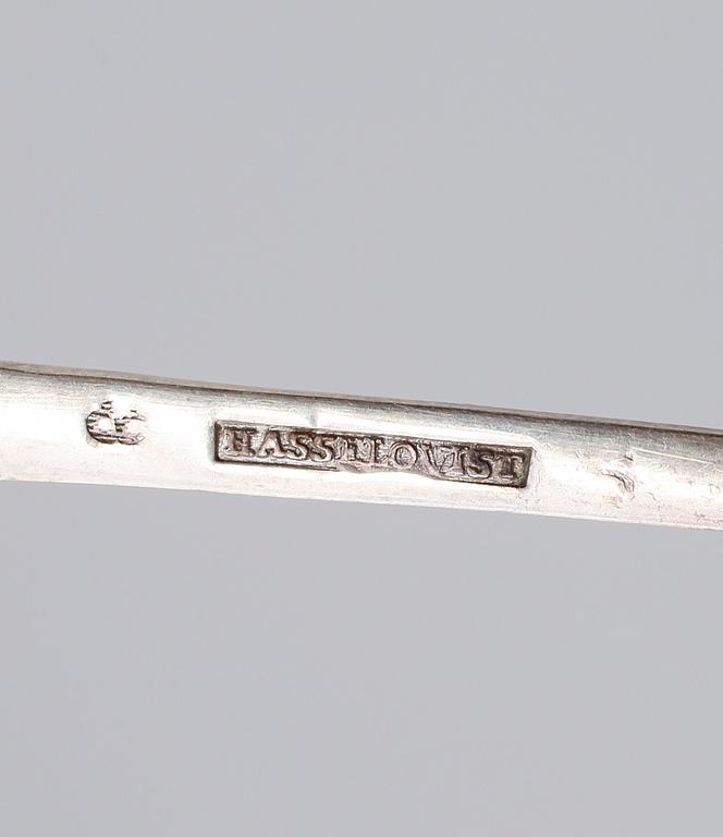 SKEDAR, 14 st, silver, svenska stämplar, 1700-/1800-tal. Vikt ca 214 gram.
