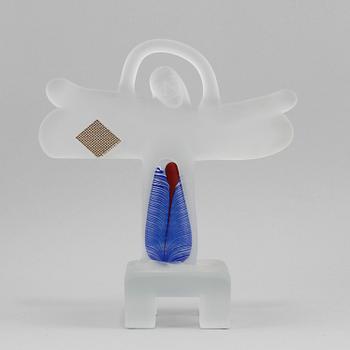 SKULPTUR, glas, Bertil Vallien, Kosta Boda Atelier, signerad, sent 1900-tal.