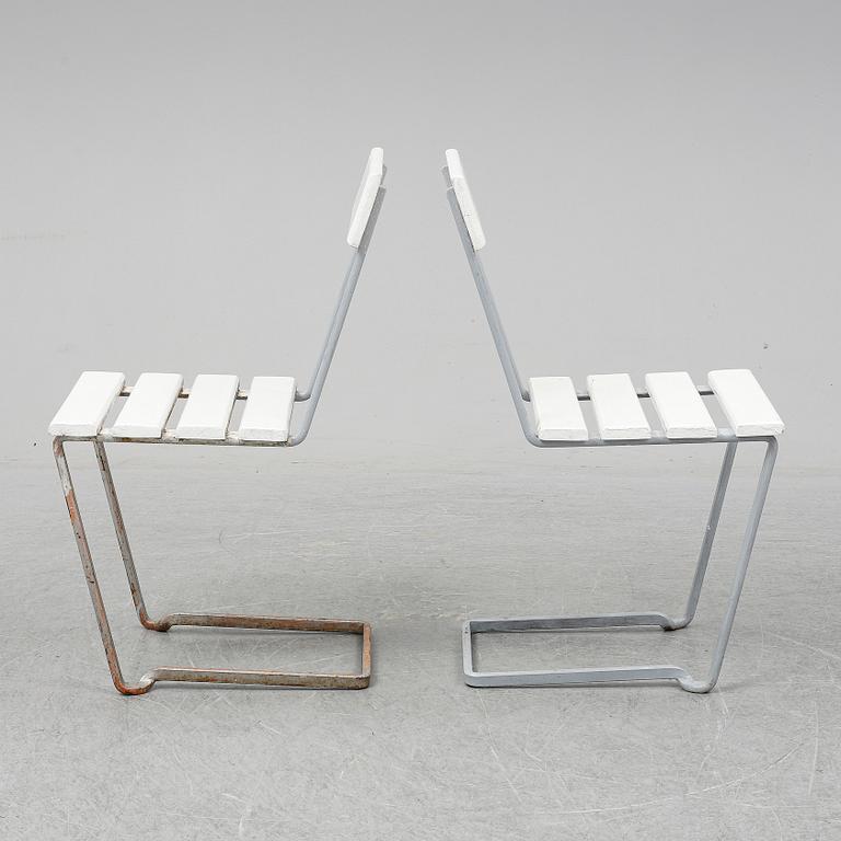 ARTHUR LINDQVIST, a pair of garden chairs, mid 20th Century.