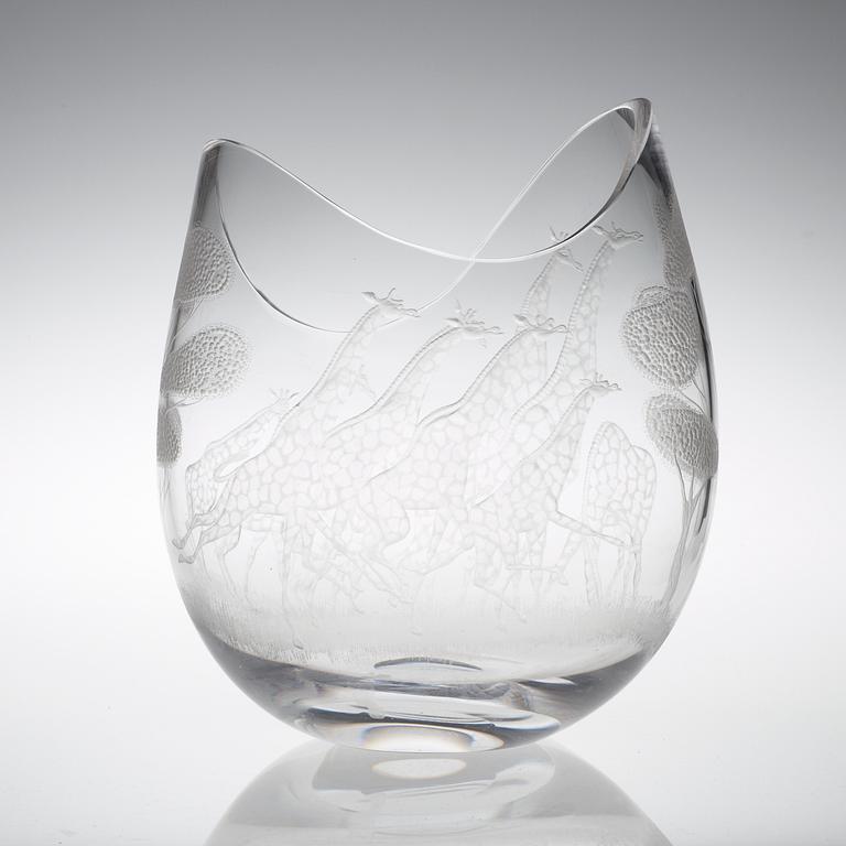 A Vicke Lindstrand glass bowl 'Safari', Kosta, 1960's-1970's.
