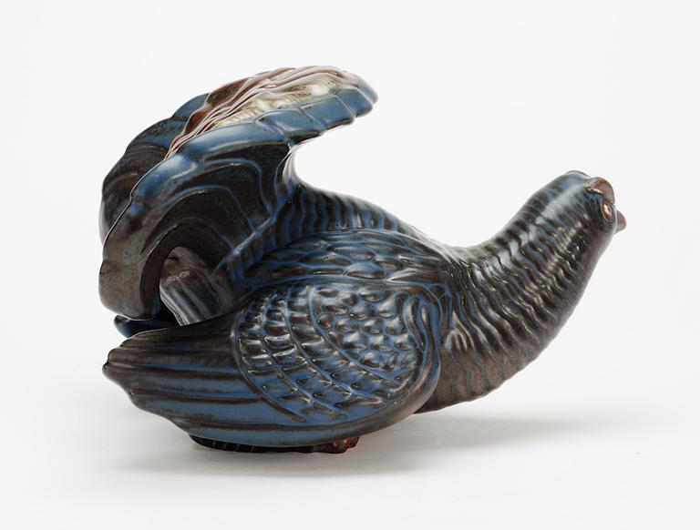 A Gunnar Nylund stoneware figure of a grouse, Rörstrand.