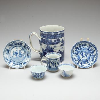 PARTI, porslin, 6 delar. Kina, 1700-tal.