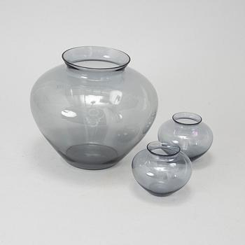 WILHELM WAGENFELD, 3 vases for Würtembergische Metallwaren Fabrik, Germany 1950's.