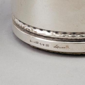 ERIC LÖFMAN, ljusstakar, ett par, silver, MGAB, Uppsala 1973.