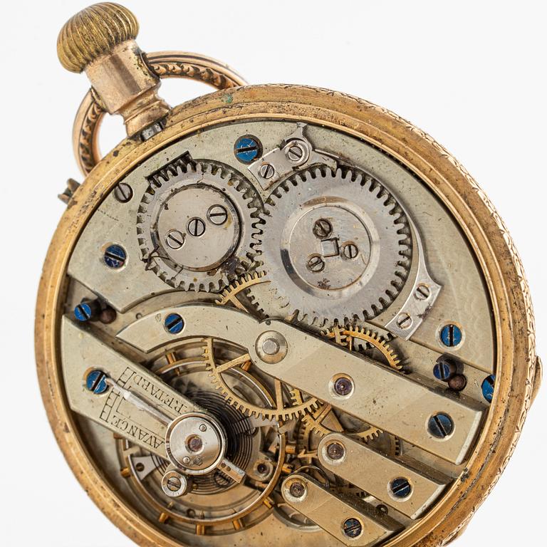 Pocket watch, 14K gold, 37,5 mm.