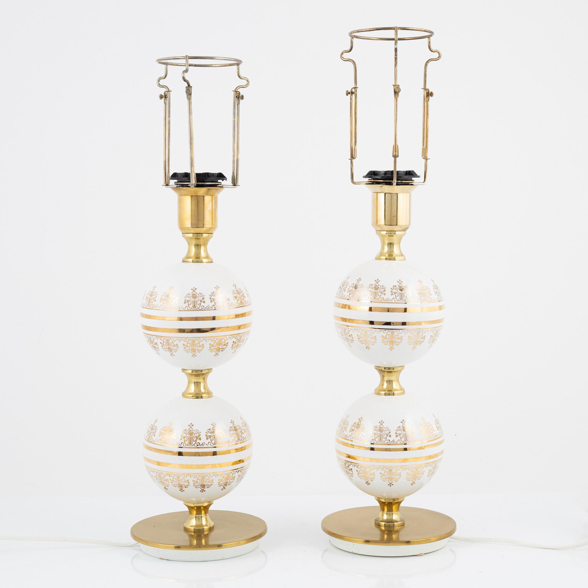 A pair of table lights, Tranås Stilarmatur, 1970's.