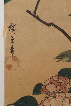 "Tsubaki ni uguisu" (Camellia and Bushe Wabler), after.