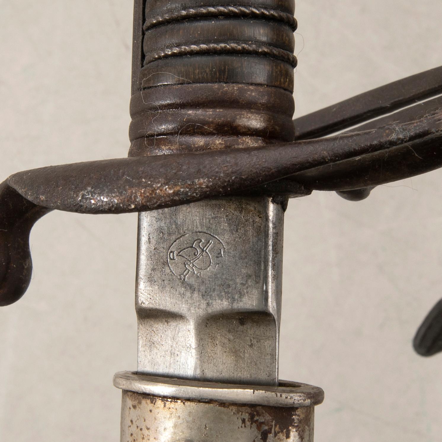 Sabre, French, 1882 for infantry, African model, with scabbard.