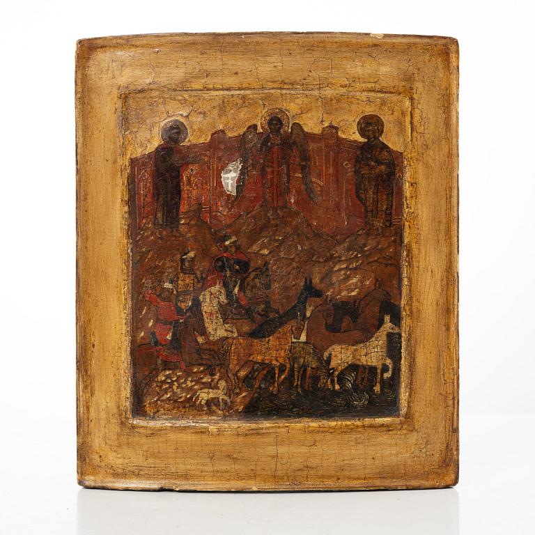 Ikon, Ryssland, 1800-tal, Jesu uppståndelse och nedstigning till de döda.