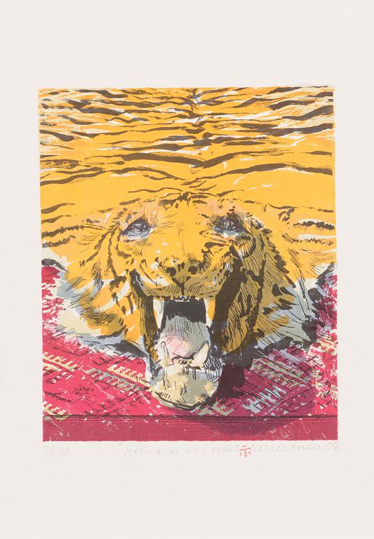 Portfolio of prints, 'Mannerheim', a set of five lithographs, signed and dated 2008, numbered 94/100.