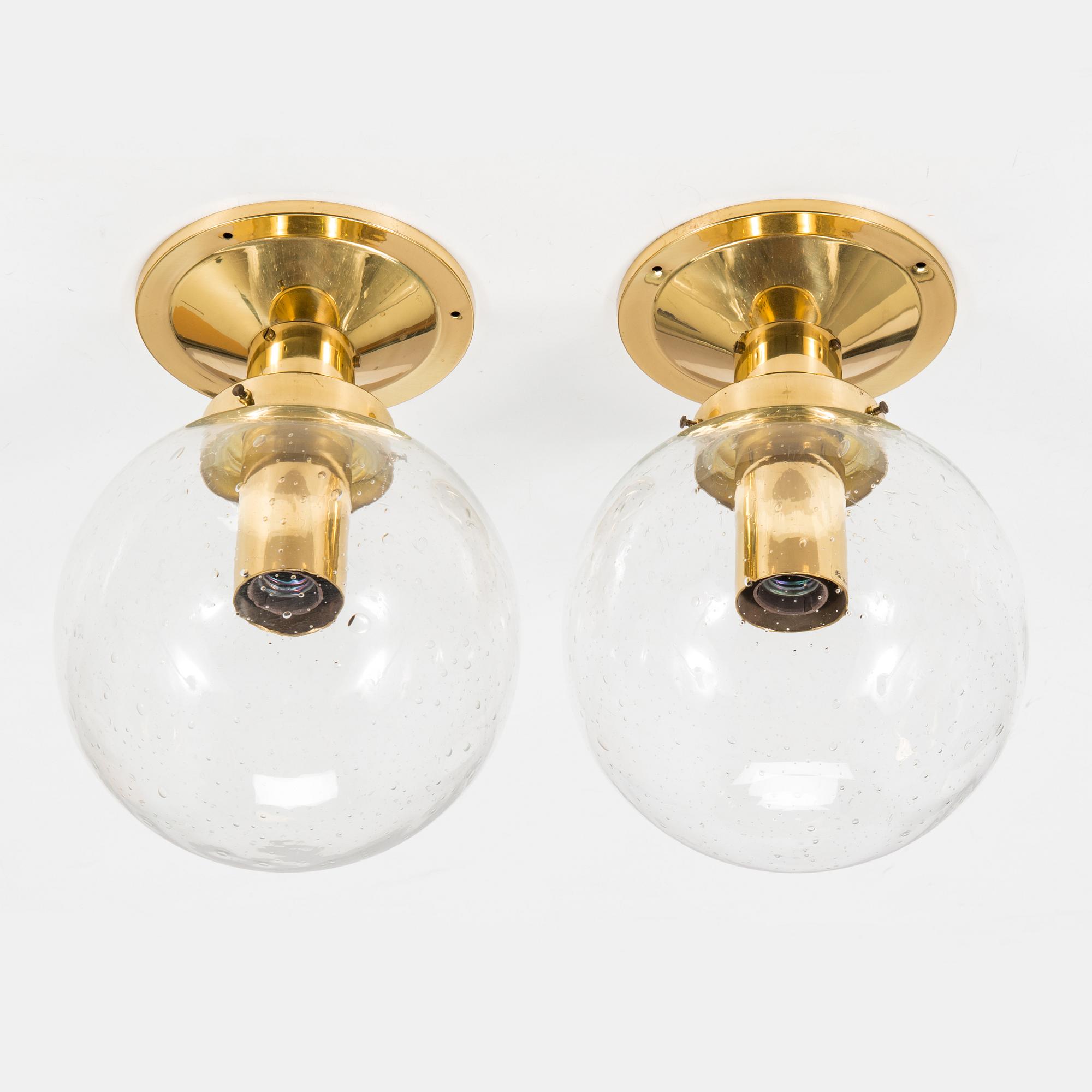 Hans-Agne Jakobsson, a pair of 'Globus',  ceiling lamps model T 472, Jakobsson AB, Markaryd.