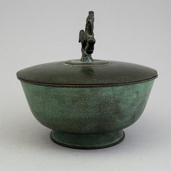 A lidded bronze bowl from Ystad Brons, 1920's/30's.