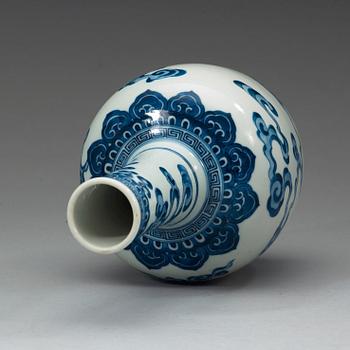 A blue and white vase, 20th Century.